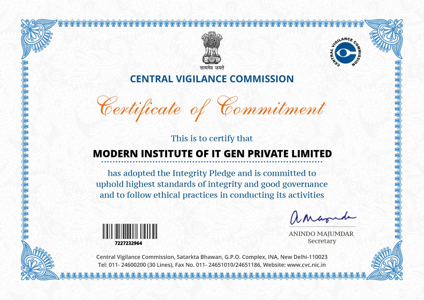 Certificate